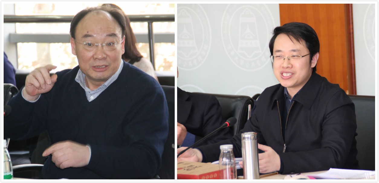 图为程文浩,高宇宁,韩廷春,王亚华老师分享教学经验.